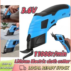 Electric Scissors Cordless Rechargeable Fabric Tailors Auto Cutter Curved Blade Precision Safe Lock