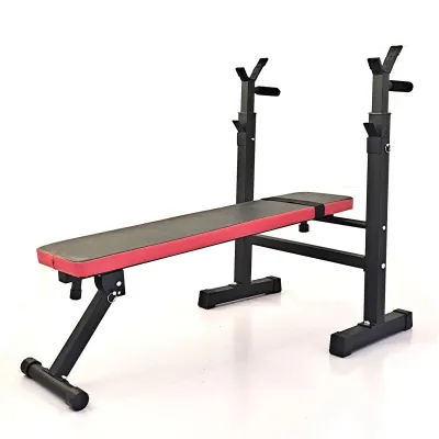 Ghế tập tạ đa năng ghế gập bụng ghê tập gym đa năng tạ đẩy Ghế tạ đòn thiết bị thể thao có thể gấp gọn tiện lợi nhanh chóng màu đỏ đen mạnh mẽ