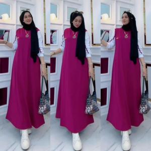 Gamis Kaos Combed Wanita Dewasa Polos BY NABIL Terbaru 2025