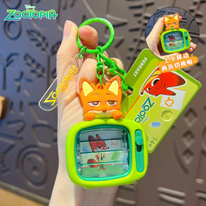 Zootopia Flip Page TV Keychain Pendant Cartoon Student Backpack Toy Keychain Decoration