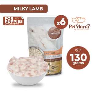 PetMarra Lamb Chunks in Milk Puppy Wet Food Pouch 130g BUNDLE OF 6 - Petmate