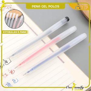 ONE-A46 Pena Gel Alat Tulis Pulpen 0.5mm Motif Polos Simple / Pena Perlengkapan Sekolah Ballpoint
