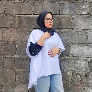 Outer Nazma Batwing Long Outer Perlengkapan Stelan gamis dan dress Baju daster Pakaian blouse Atasan Wanita Rompi Polos Perempuan seragaman cewek Kalong/Keleleawar Santai dan cardigan lebaran kondangan model motif Terbaru kaftan pesta LN SULAM COLLECTION