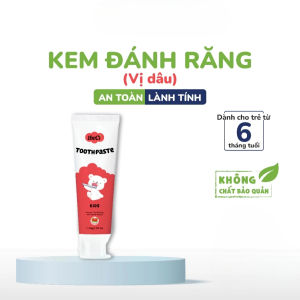 Kem đánh răng trẻ em TheCi 45g không fluor cho bé từ 6 tháng tuổi – vị trái cây an toàn khi nuốt