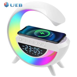 Bluetooth tương thích loa đèn LED thay đổi màu sắc âm nhạc ánh sáng 13 chế độ ánh sáng đồng hồ báo thức cạnh giường đèn g hình cho phòng ngủ