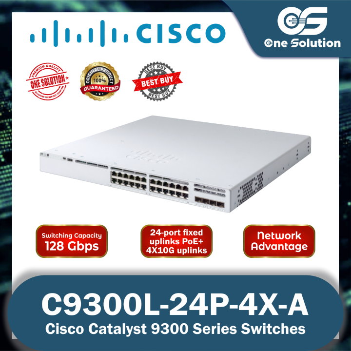 Cisco Catalyst 9300 Series Switch C9300L24P4XA Network Advantage 24