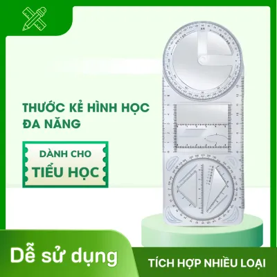Thước kẻ đa năng thước kẻ hình học dễ vẽ không dễ gãy trong suốt và chính xác.