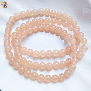 Graduation Grade Natural Icy Peach Apricot Serpentine Jade Bracelet