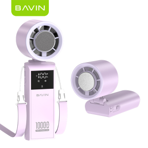 BAVIN BF019 3-in-1 Ultra Quiet Ice Cooling Foldable Handheld Fan 199-Speed Strong Wind w/ 9000mAh Powerbank + Flashlight