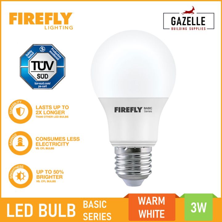 Firefly Basic Series LED Bulb Warm White - 3 Watts | Lazada PH