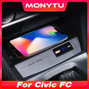 For 10th Gen Honda Civic Fc 2016-2021 Qi Car Wireless Charger 15w Fast Charging Phone Holder Interior Modification Products Accessories