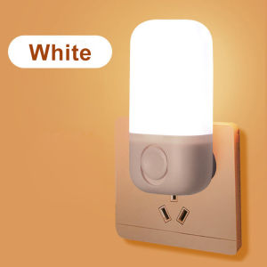 Vimite Led ไฟกลางคืน Bedside Night Light Mini Wall Lamp โคมไฟเสียบปล๊ก โคมไฟห้องนอน ประหยัดพลังงาน Baby Sleeping Light for Room Corridor Toilet Lighting White Warm โคมไฟเปลี่ยนสี