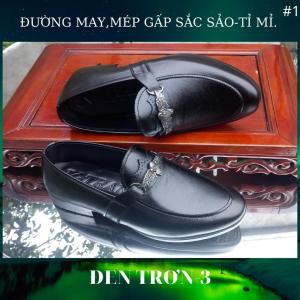 Giày lười nam mã K239kiểu giày nam công sở chất liệu da bò cao cấp màu đenđen trắng .