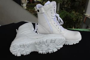 PROMO SEPATU PRIA PDL POLISI FULL PUTIH TNI POLRI SAFETY UJUNG BESI
