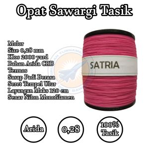 Gelasan Adu Layangan Satria Pro Tasik Opat Sawargi 028 mm 2000 yard Sasap Kasar Halus