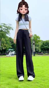 Womens Slim Fit Suit Pants for Autumn 2025 New Casual Loose Straight High Waist Slimming Draped Versatile Long Pants