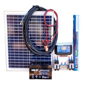 ชุดนอนนา พลังงานแสงอาทิตย์ รุ่น PWM 30A ระบบ12Vและ24V แปลงไฟไม่ได้ ครบชุด พร้อมใช้งาน แถมฟรีหลอด LED แผงโซล่าเซลล์ 20Wสาย9เมตร แบต ปากคีบ พร้อมส่ง