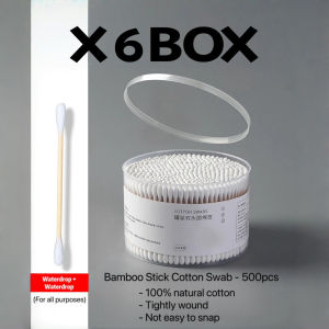 500PCS Cotton Buds Full White Cotton Tip Wooden Stick Double Ended Soft Cotton Swabs for Personal Care Makeup Ear Cleaning Travel Home Use