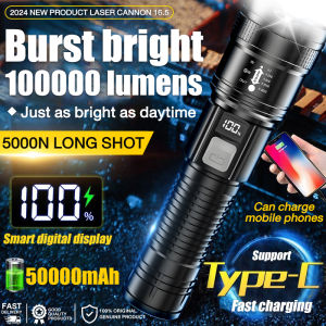 ✨24 hours delivery✨ torch light super bright 50000mAh big torchlight flashlight rechargeable flashlight waterproof torchlight ultra bright powerful torchlight 99999W 手电筒