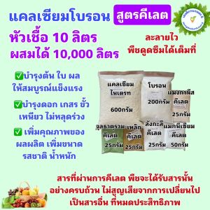 แคลเซียมโบรอน สูตรคีเลต สต็อกน้ำ 10 และ 20 ลิตร ละลายหมด ไม่ทิ้งตะกอน