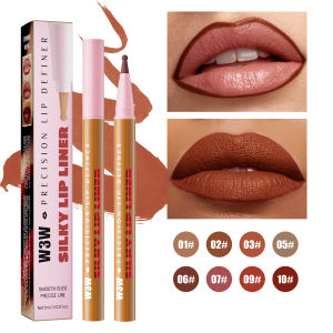 Longwear Liquid Lip Liner Waterproof 24 Hour Long Lasting Lip Liner Stain Marker Pen 2-in-1 Matte Semi Permanent Lipliner