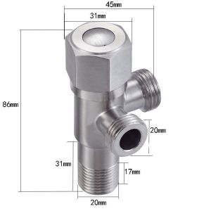 High Quality SUS304 Stainless Steel 2 Way 1/2X1/2 Angle Valve For Toilet Bidet Faucet