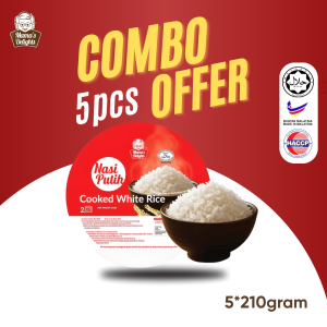 Mamas Delights Cooked Instant Rice | Nasi Putih Segera | Ready to Eat Rice | UMRAH/Camping/Travel/Asrama/Glamping | RTE/Nasi Sedia dimakan