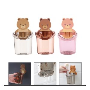 Rak gantung multifungsi tempat sabun pasta gigi odol dan lain sebagainya dengan motif karakter beruang lucu/ Holder Tempel Dinding/Wadah Storage Multifungsi