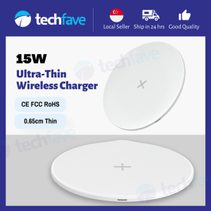 SG TechFave 15W QI Wireless Charger Ultra-Thin Simple Fast Charging Pad for iPhone/Samsung/Android/Google/Huawei
