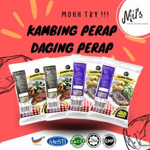 MILS | KAMBING PERAP 500GX2 + DAGING PERAP 500GX2 (FREE SOS BLACKPEPPER) |Makanan Sejuk Beku RTC | Muslim Product