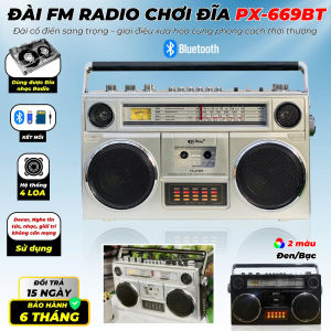 TẶNG NGAY USB NGHE NHẠC KHI MUA [ Đài radio cao cấp ] đài Radio PX-669BT Kết Nối Đa Dạng Điều Chỉnh Bass Volume Đơn Giản Có Hộc Để Băng Cassette Tiện Lợi  quà tặng ông bà cha mẹ  tiện lợi dễ dàng sử dụng