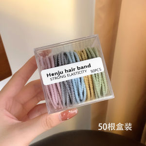 50pcs/Box High Elastic Rubber Band for Women Korean Style Hair Tie Headband 2023 New Simple Women Hair Rope