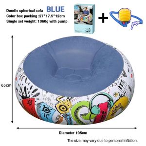 Inflatable Graffiti Sofa Lazy Inflatable Sofa PVC Applique Material Outdoor Picnic Camping for Comfortable Relaxation