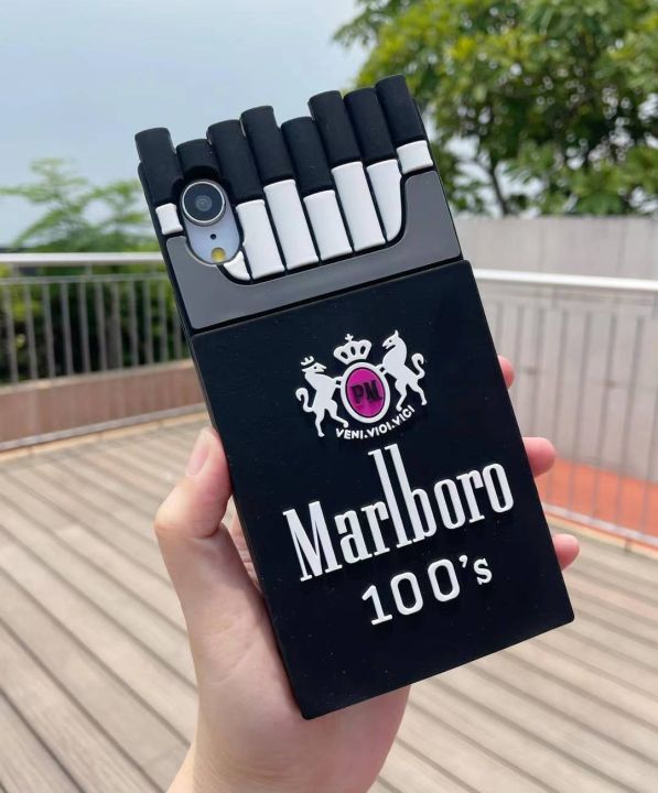 marlboro cigarette holder Vintage Box Metal Case Industrial Artifacts HIGH QUALITY GENUINE LEATHER Vintage Marlboro Metal Cigarette Holder