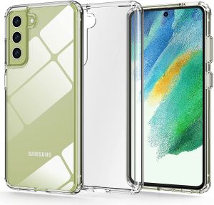 เคสคริสตัลใสเคสแข็งกันกระแทกสำหรับ Samsung Galaxy S21 FE 5G S21 Ultra S21 + ไม่ให้มีสีเหลือง