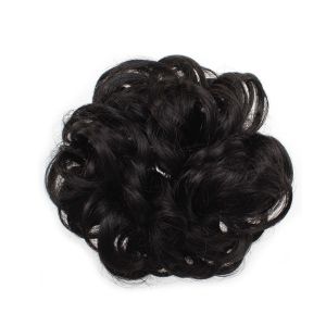 PUDE หยิก ชิ้นผมปลอม หางม้า scrunchie มวย Updo มวยผมยืดหยุ่น วิกผม