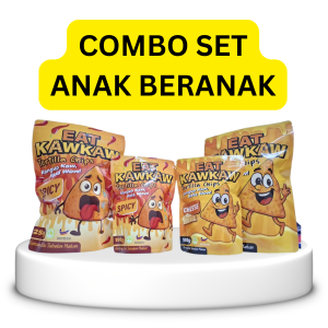 EATKAWKAW -COMBO SET ANAK BERANAK- Tortilla Chips Nachos Cheese and Spicy Viral Snack Nachos Chips Keropok Perisa Keju dan Pedas Kerepek Rangup Makanan Ringan