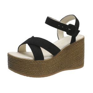[Free Shipping] WomenS Large-Size Summer Sandals New Style Platform Wedge Heels Thick-Soled Sandals Waterproof Platform Suede WomenS Sandals