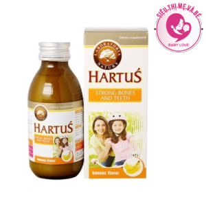 Hartus Canxi nhập khẩu Châu Âu - Bổ sung Canxi vitamin K+D3 - vị chuối dễ uống kông gây táo chai 150ml