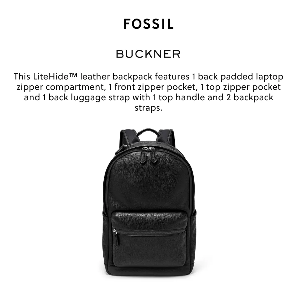 Fossil Men's Buckner Backpack MBG9631001 Black Leather