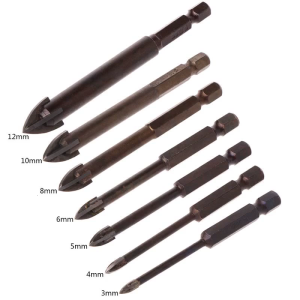 Carbide Tipped Tile Drill Bits 6mm/8mm for Drilling Hole on Concrete Wall Plastic Installed in Hand Drill High Hardness