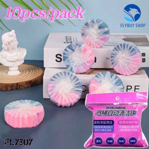 FLYBUY 10pcs/Pack Lasting Automatic Bleach Toilet Bowl Cleaner Stain Remover Table Flush Toilet Deodorizer