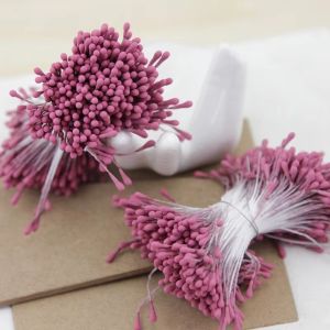 DISTILLATIONSTORE82RE9 360Pcs 2mm Artificial Flower Stamens 55mm Length Plastic Double Headed Stamens Colorful Matte Finish Floral Pistils Wedding Decoration
