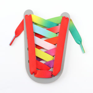 1 Pair Rainbow Colour Flat Shoelaces for Mcqueens White Sneaker Casual Trainer Men Women Shoe Accesories Width1.2cm Laces Ribbon