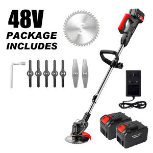 Musiko 3-IN-1 Cordless Grass Cutter 48V/24V Li-Ion Super Battery - Lightweight Electric Lawn Mower for Home Garden (COD)