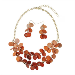 New cross-border accessories   Beach vacation round natural shell necklace and earring set   bestsellers