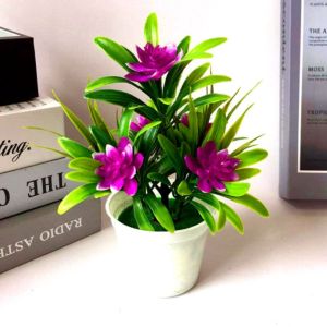 GOODOO Yellow Color Miniascape Wedding Party Decortion Fake False Plants with Pots Outdoor Decor Artificial Flower
