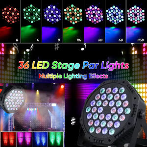ไฟเวที LED การควบคุมด้วยเสียง สีสันสดใส 36 ชิ้นไฟ 18 พาร์  การแสดงบาร์  ไฟพาร์ย้อมแต่งงาน ไฟ LED พาร์