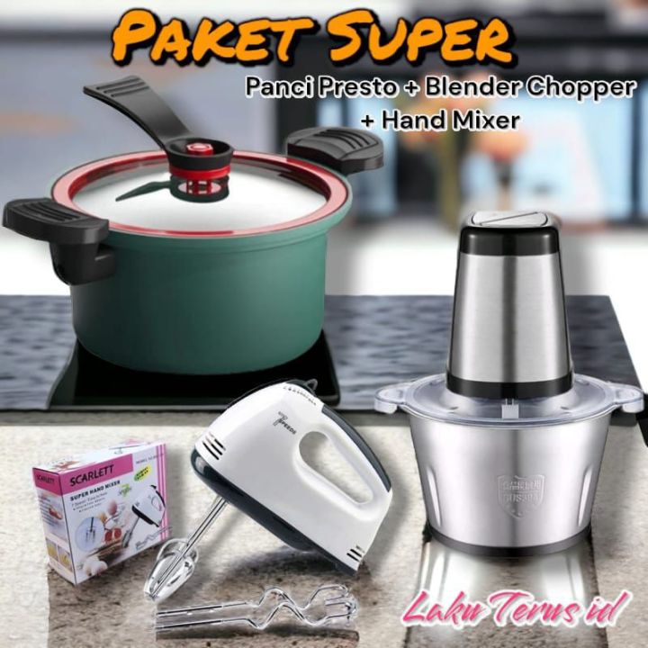 LT 022 Paket Super Panci Presto Blender Chopper Hand Mixer Alat
