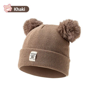 For 3 to 36 months Korean Fashion New Toddler Infant Baby Beanies Hats Knitted Cute Cap For Girls Boys With Two Balls